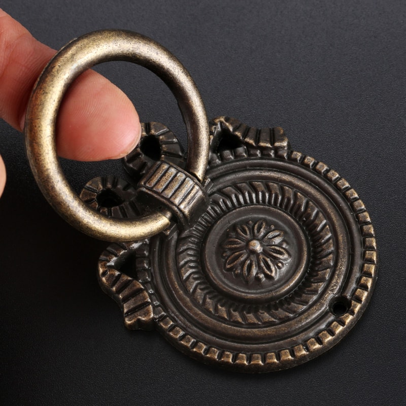 Antique Bronze Cabinet Ring Pull Handle for Drawers and Doors