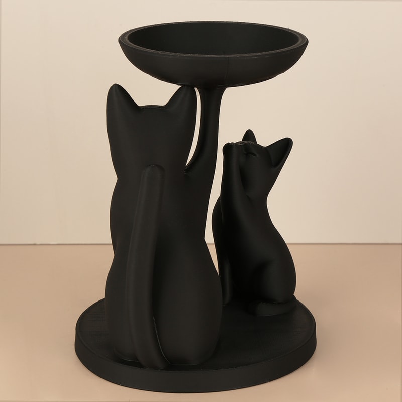Black Cat Desk Organizer Tray Retro Cute Desktop Storage Decor 2