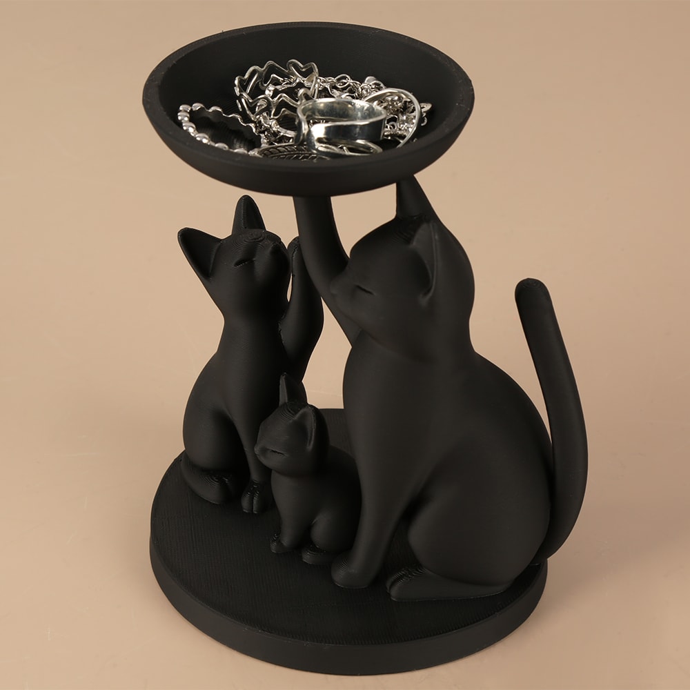 Black Cat Desk Organizer Tray Retro Cute Desktop Storage Decor 4