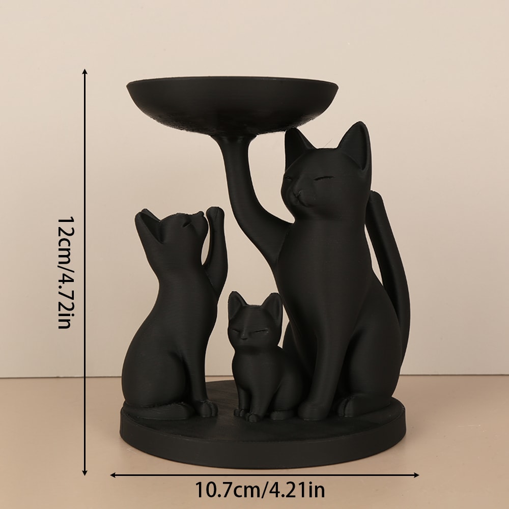 Black Cat Desk Organizer Tray Retro Cute Desktop Storage Decor 5