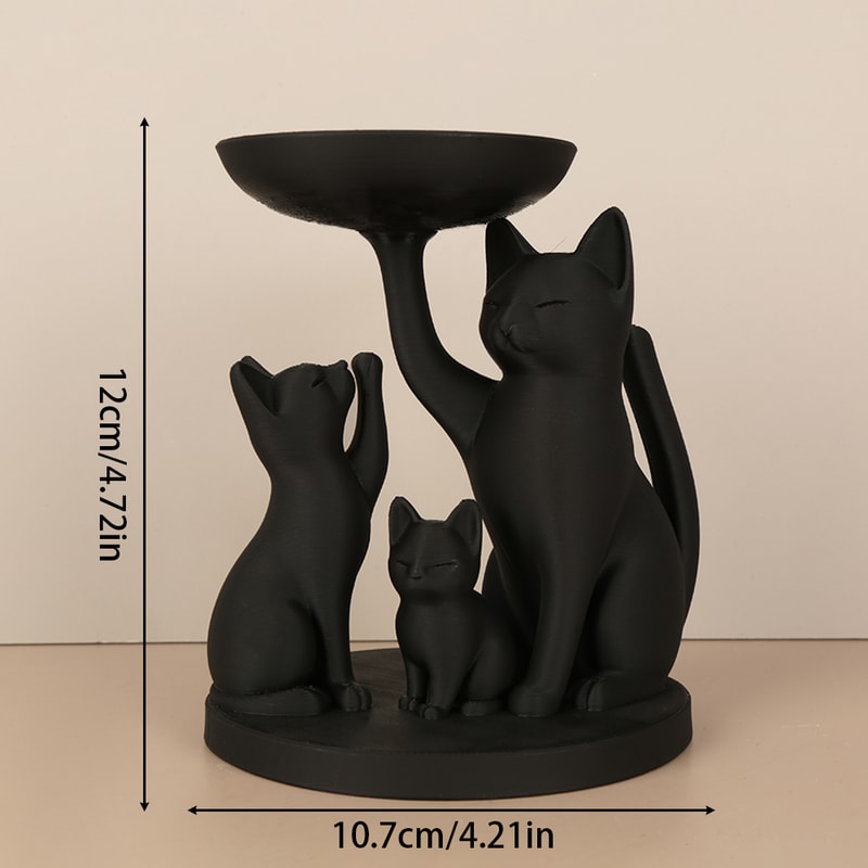Black Cat Desk Organizer Tray Retro Cute Desktop Storage Decor 5