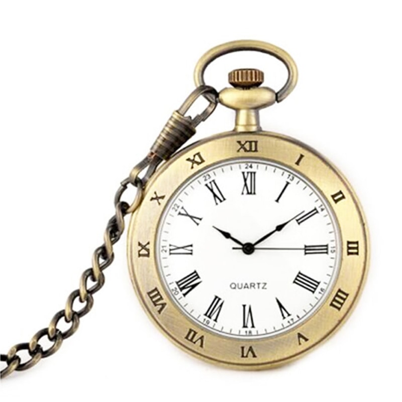 Vintage Pocket Watch Necklace Quartz Pendant Classic Antique Style Gift For Men Women 3