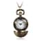 Vintage Steampunk Pocket Watch Necklace with Quartz Movement and Long Chain