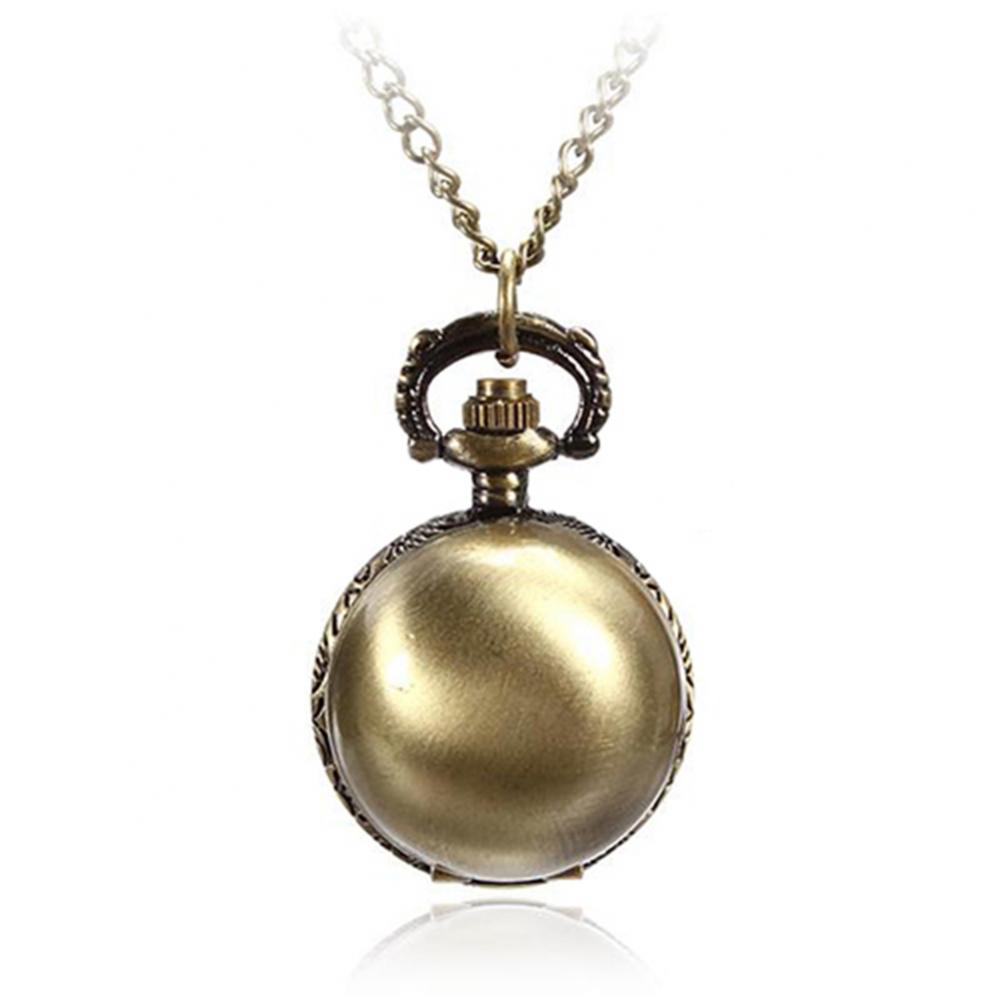 Vintage Steampunk Pocket Watch Necklace with Quartz Movement and Long Chain