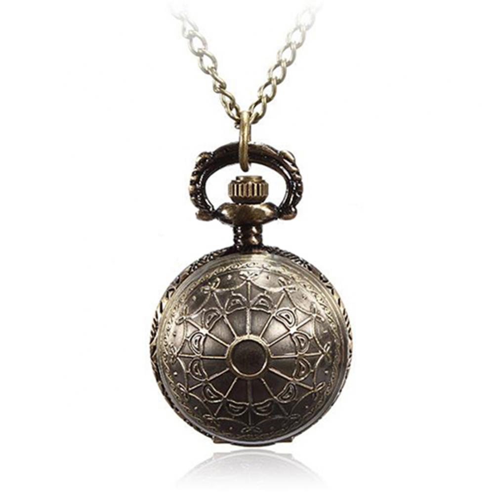 Vintage Steampunk Pocket Watch Necklace with Quartz Movement and Long Chain