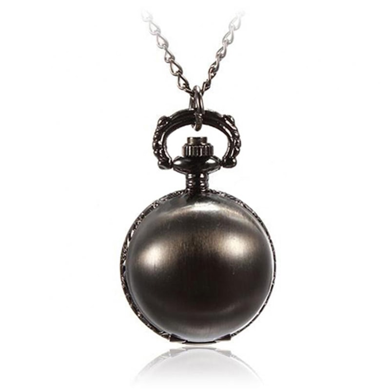 Vintage Steampunk Pocket Watch Necklace with Quartz Movement and Long Chain