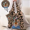 Foldable Leopard Print Reusable Shopping Bag With Large Capacity 2