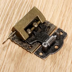 vintage chinese brass lock latch set for wooden boxes and cabinets