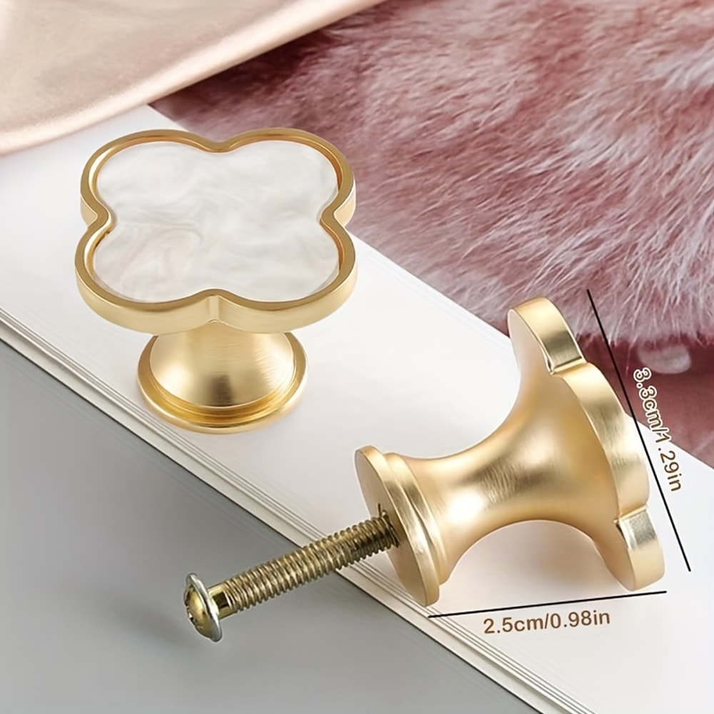 Golden Leaf Clover Cabinet Handles Luxury Gold Cabinet Handles For Drawers And Vanity 1