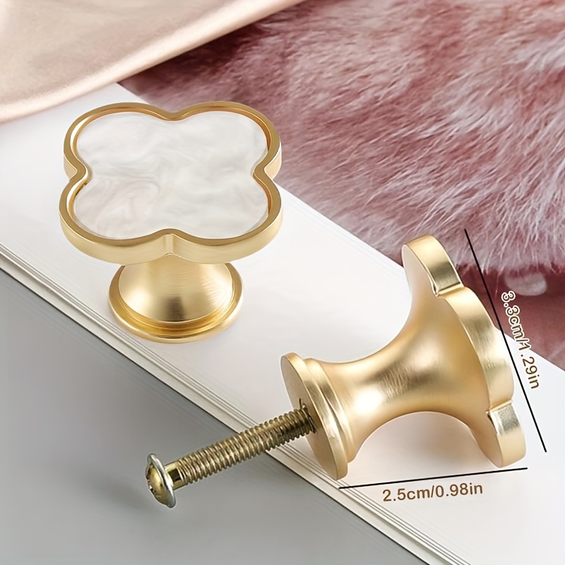 Golden Leaf Clover Cabinet Handles Luxury Gold Cabinet Handles For Drawers And Vanity 1