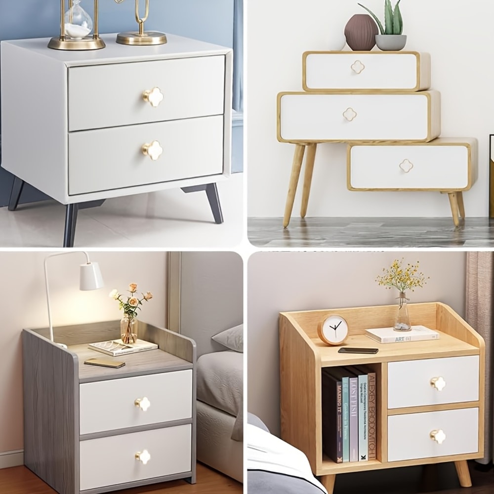 Golden Leaf Clover Cabinet Handles Luxury Gold Cabinet Handles For Drawers And Vanity 4