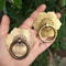 Antique Bronze Ring Pull Cabinet Handles Vintage Drawer Knobs Furniture Hardware 0