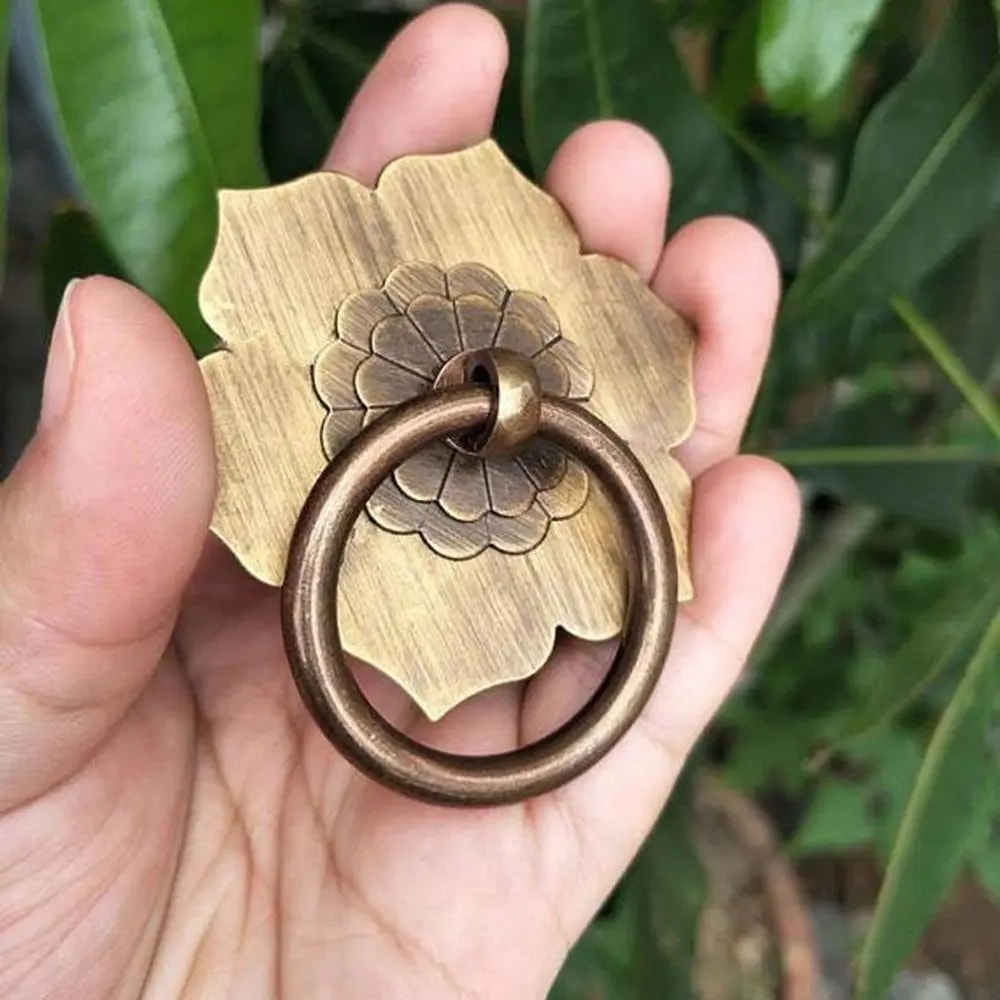 Antique Bronze Ring Pull Cabinet Handles Vintage Drawer Knobs Furniture Hardware 7