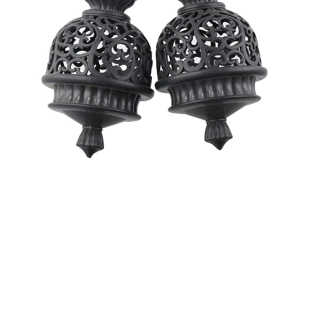 Elegant Hollow Curtain Rod Finials Decorative End Caps for Drapery Rods