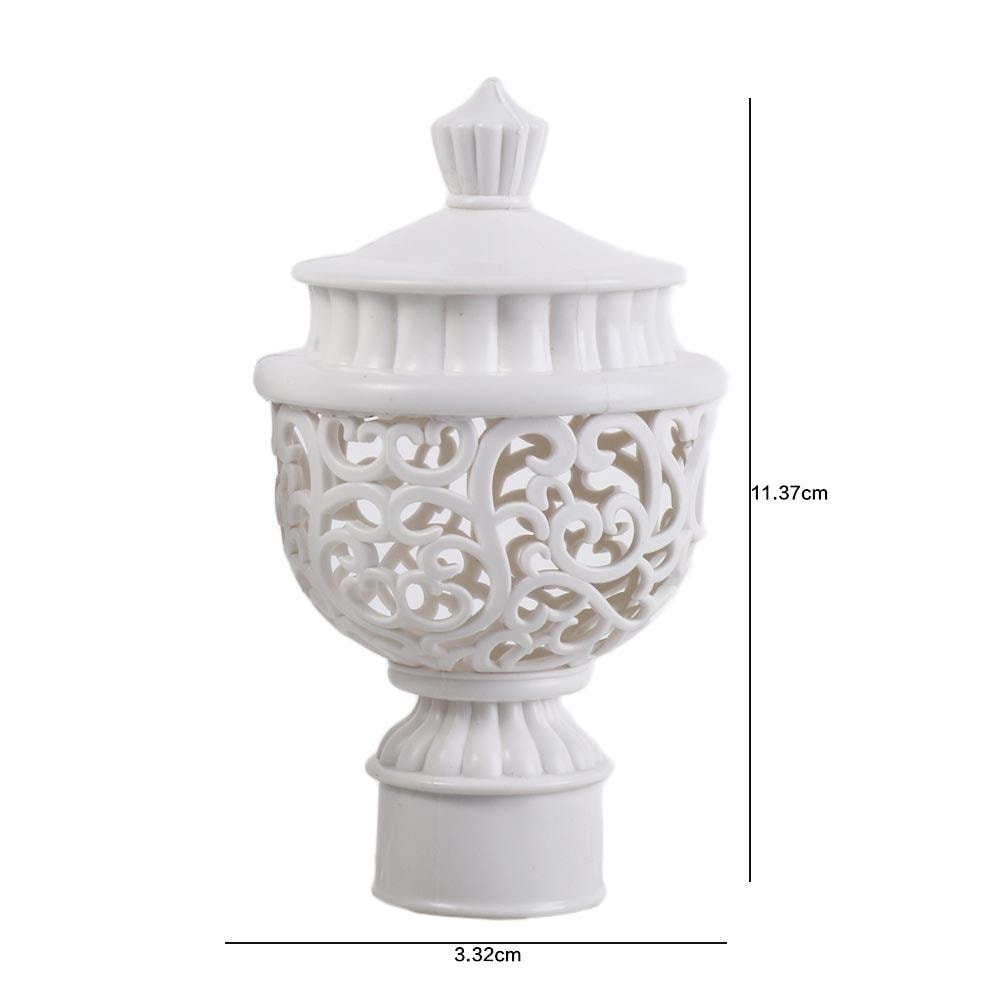 Elegant Hollow Curtain Rod Finials Decorative End Caps for Drapery Rods