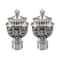 Elegant Hollow Curtain Rod Finials Decorative End Caps for Drapery Rods