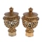 Elegant Hollow Curtain Rod Finials Decorative End Caps for Drapery Rods