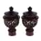Elegant Hollow Curtain Rod Finials Decorative End Caps for Drapery Rods