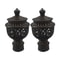 Elegant Hollow Curtain Rod Finials Decorative End Caps for Drapery Rods
