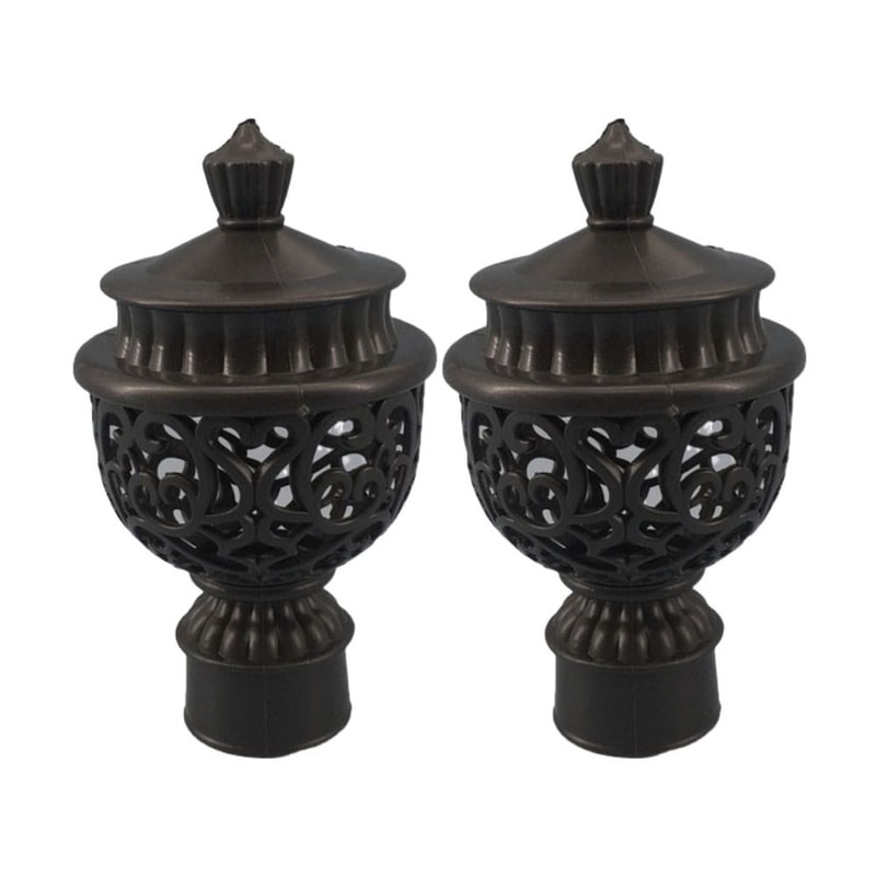 Elegant Hollow Curtain Rod Finials Decorative End Caps for Drapery Rods