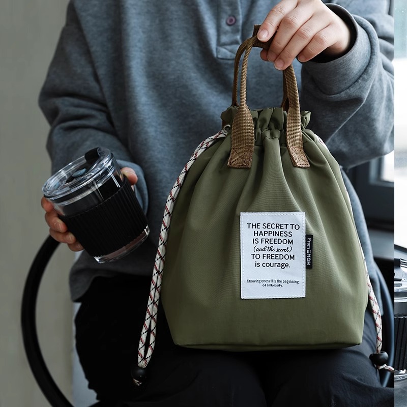 Large Capacity Insulated Lunch Bag Waterproof Drawstring Cooler Tote For Work School Picnic 1