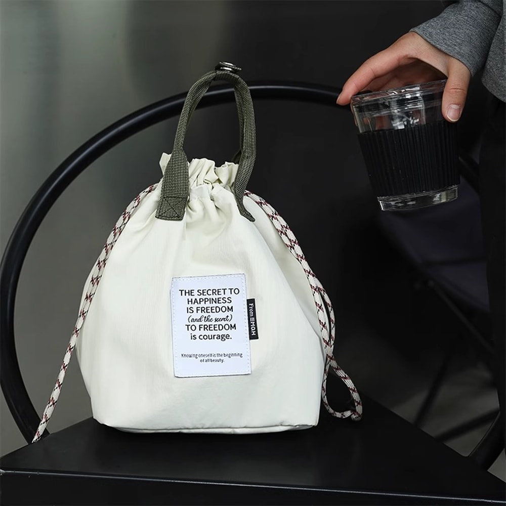 Large Capacity Insulated Lunch Bag Waterproof Drawstring Cooler Tote For Work School Picnic 6