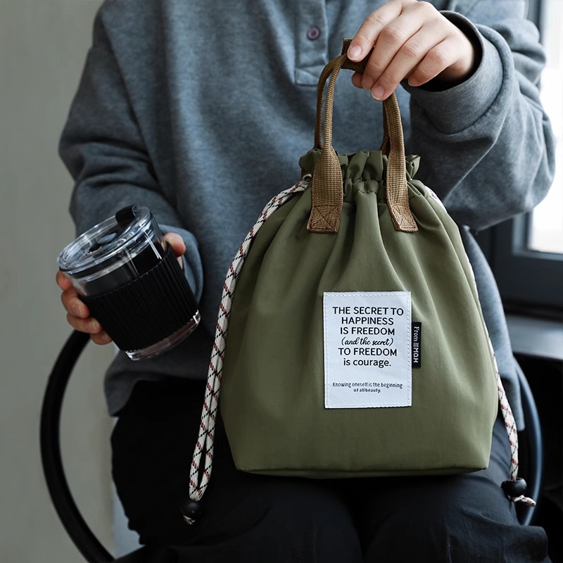 Large Capacity Insulated Lunch Bag Waterproof Drawstring Cooler Tote For Work School Picnic 7