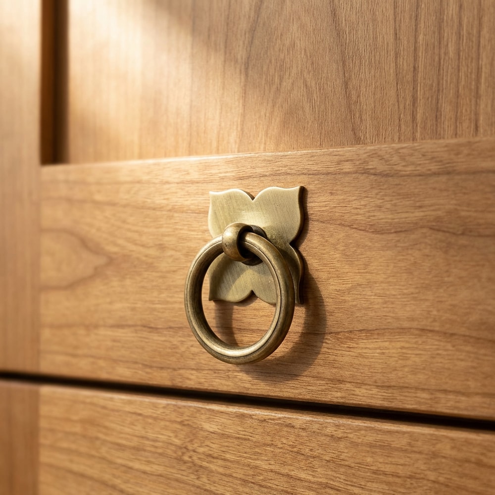 Vintage Brass Leaf Cabinet Handles Antique Bronze Drawer Knobs Decorative Furniture Pulls