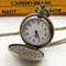 Vintage Pocket Watch Necklace With Star Moon Engraving Quartz Pendant 2