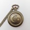 Vintage Pocket Watch Necklace With Star Moon Engraving Quartz Pendant 5