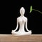 Ceramic Yoga Pose Figurine Abstract Sculpture Zen Home Decor