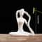 Ceramic Yoga Pose Figurine Abstract Sculpture Zen Home Decor