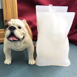 english bulldog silicone mold for diy candle soap resin casting