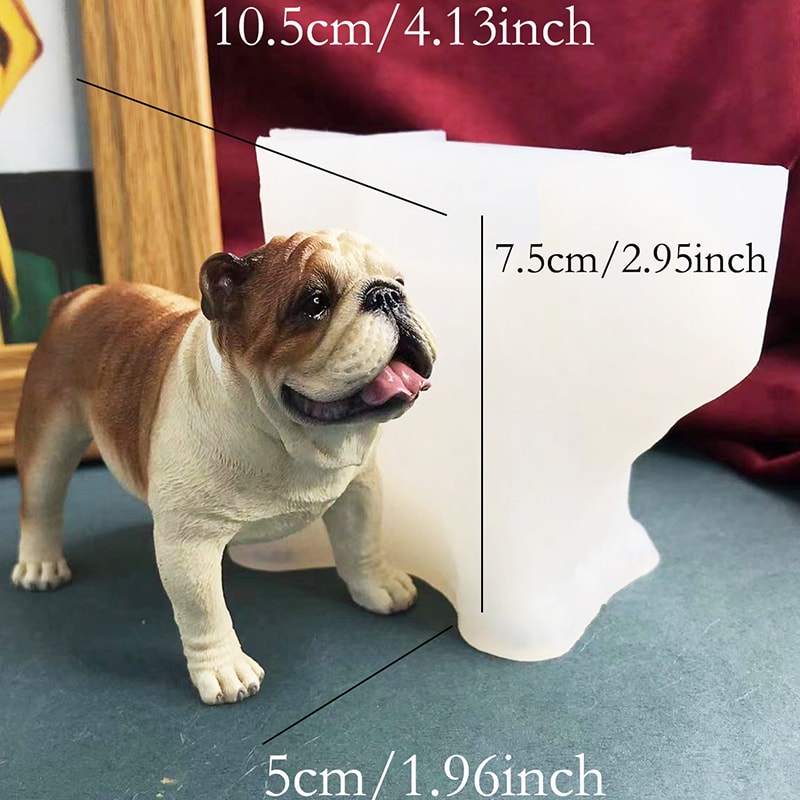 English Bulldog Silicone Mold For DIY Candle Soap Resin Casting 5