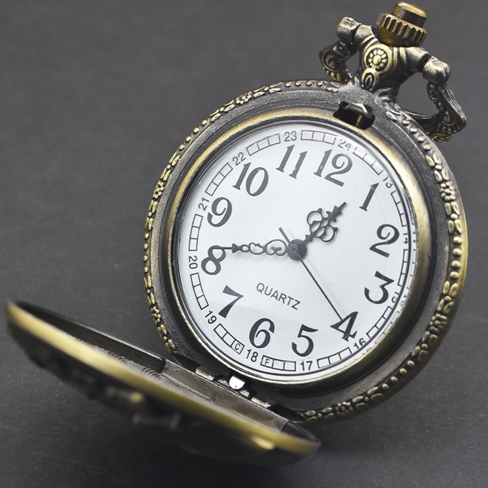 Vintage Steampunk Pocket Watch Necklace Quartz Pendant Gift For Men Women 3