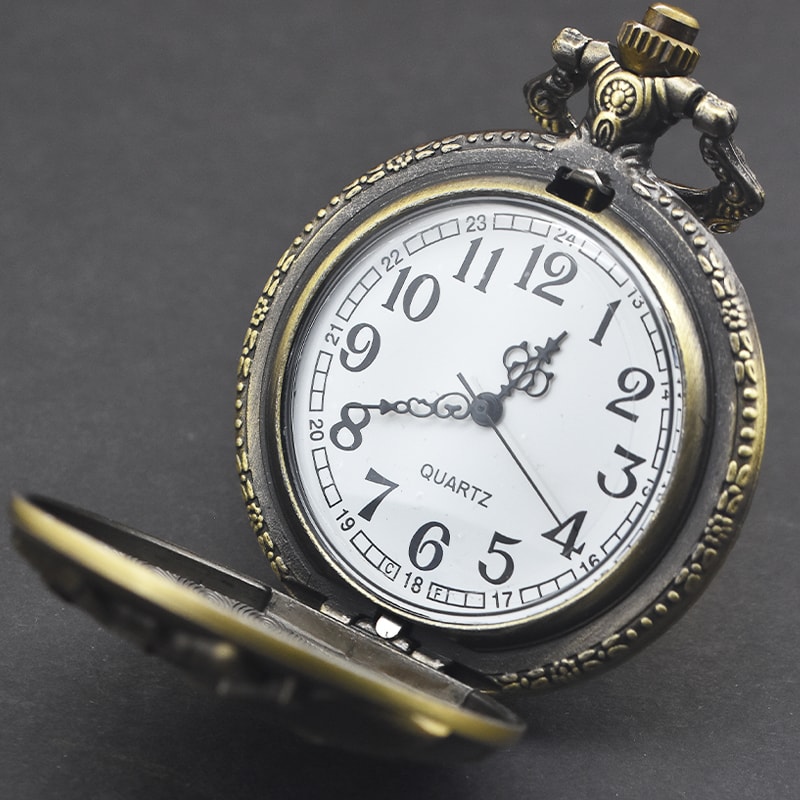 Vintage Steampunk Pocket Watch Necklace Quartz Pendant Gift For Men Women 3