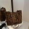 Vintage Leopard Print Tote Bag For Women Stylish Brown PU Shoulder Handbag For Work Travel Daily Us 0