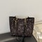 Vintage Leopard Print Tote Bag For Women Stylish Brown PU Shoulder Handbag For Work Travel Daily Us 1