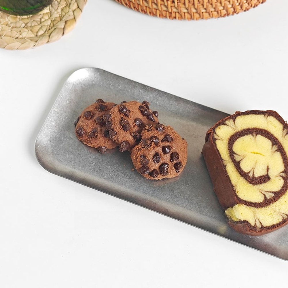 Retro Stainless Steel Serving Tray Oval Sushi Snack Plate Industrial Style Tableware 2