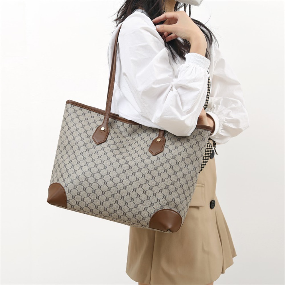 Retro Large Capacity Tote Bag For Women Commuter Shoulder Handbag 2