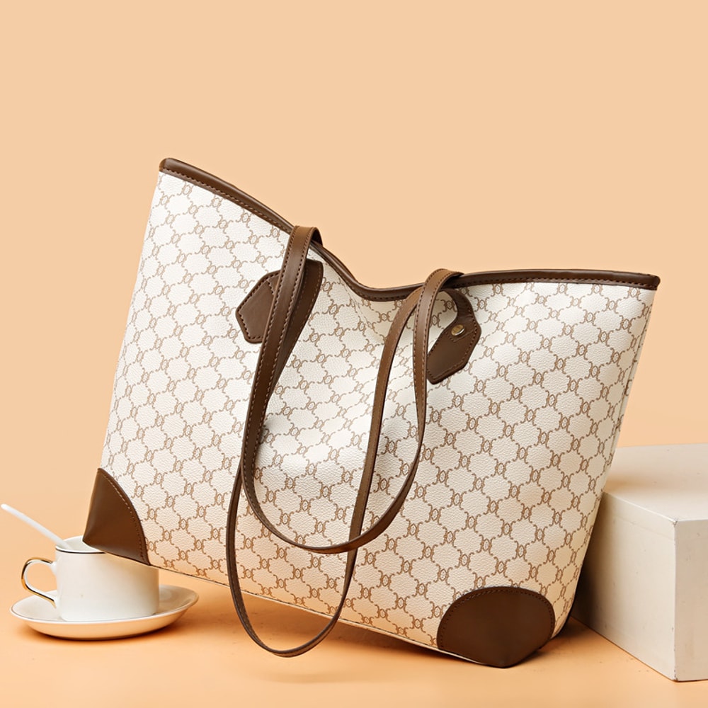 Retro Large Capacity Tote Bag For Women Commuter Shoulder Handbag 4