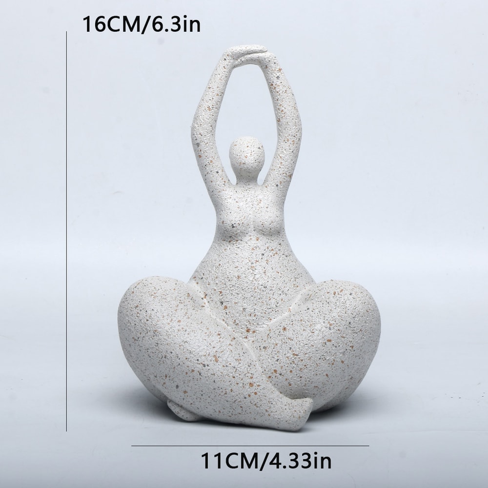 Sandstone Resin Chubby Woman Statue Handmade Abstract Sculpture for Modern Home Decor