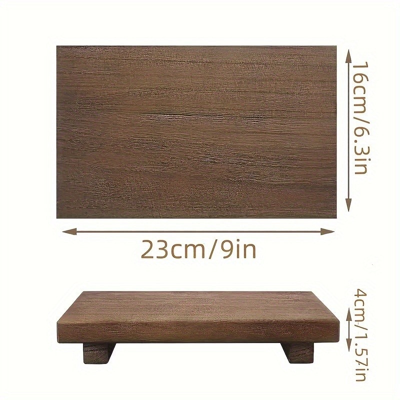 Wooden Bathroom Tray Riser Stand Natural Vanity Organizer Decorative Pedestal 2