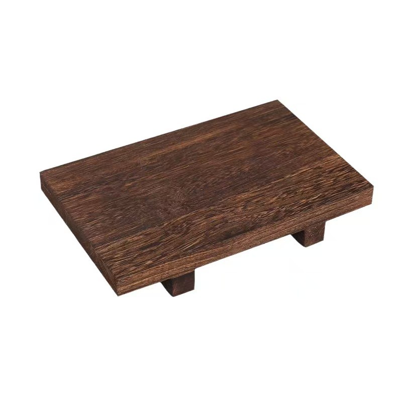 Wooden Bathroom Tray Riser Stand Natural Vanity Organizer Decorative Pedestal 4