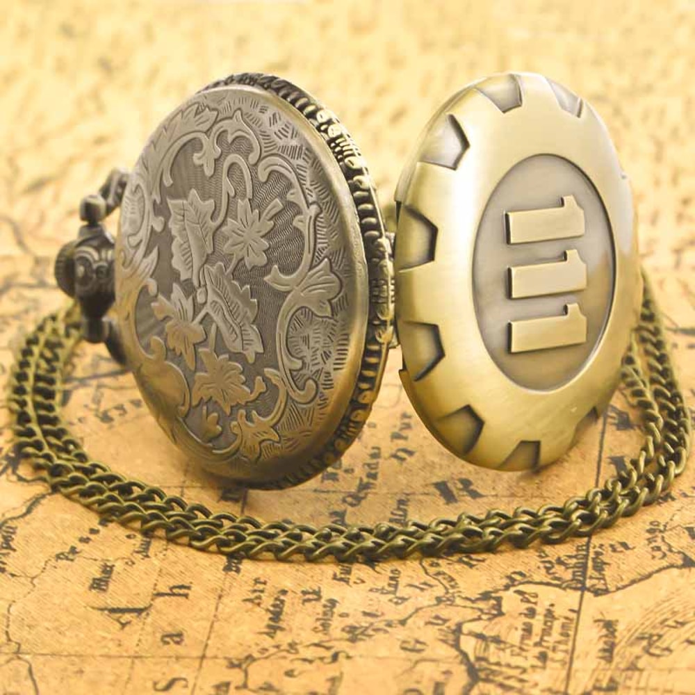 Vintage Steampunk Pocket Watch Necklace Quartz Pendant Chain 4