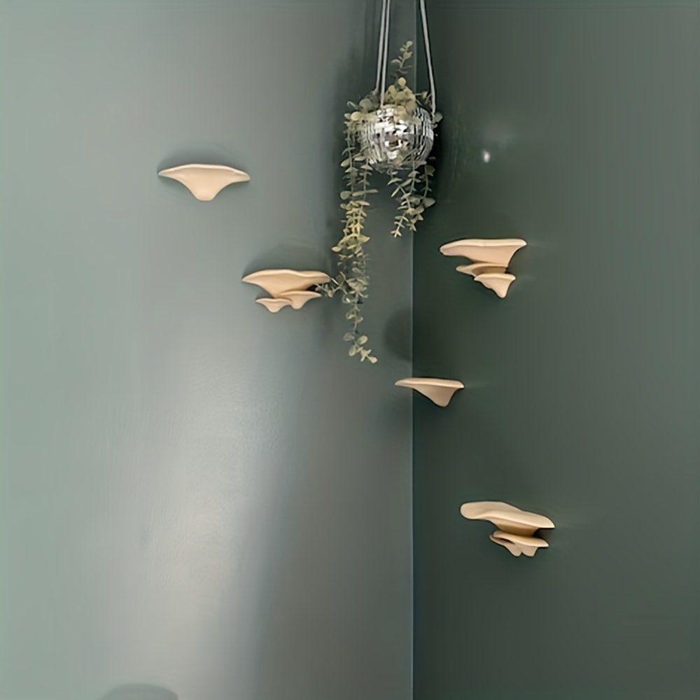 Mushroom Wall Shelf Cute Printed Decorative Storage Rack For Home Decor 1
