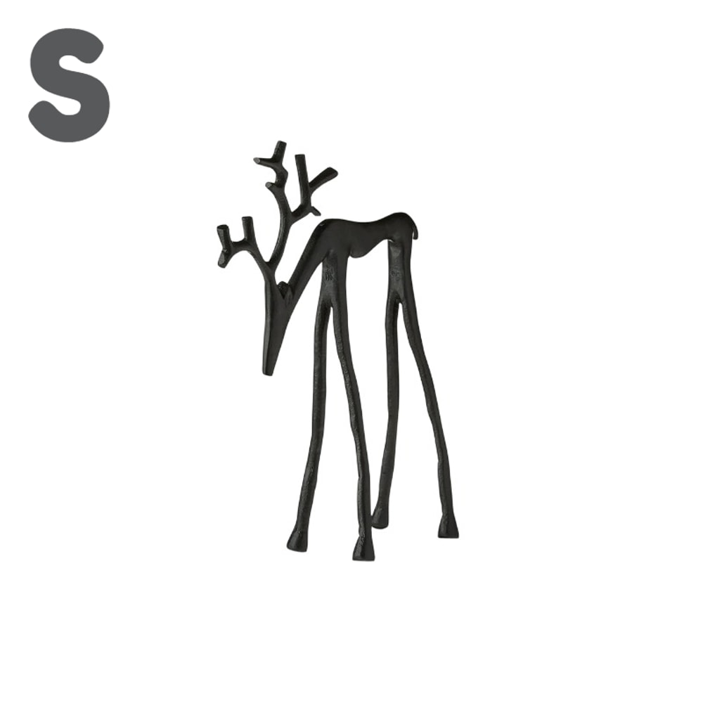 Elegant Black Deer Christmas Tree Topper Figurine for Holiday Decor & Year Round Home Accent