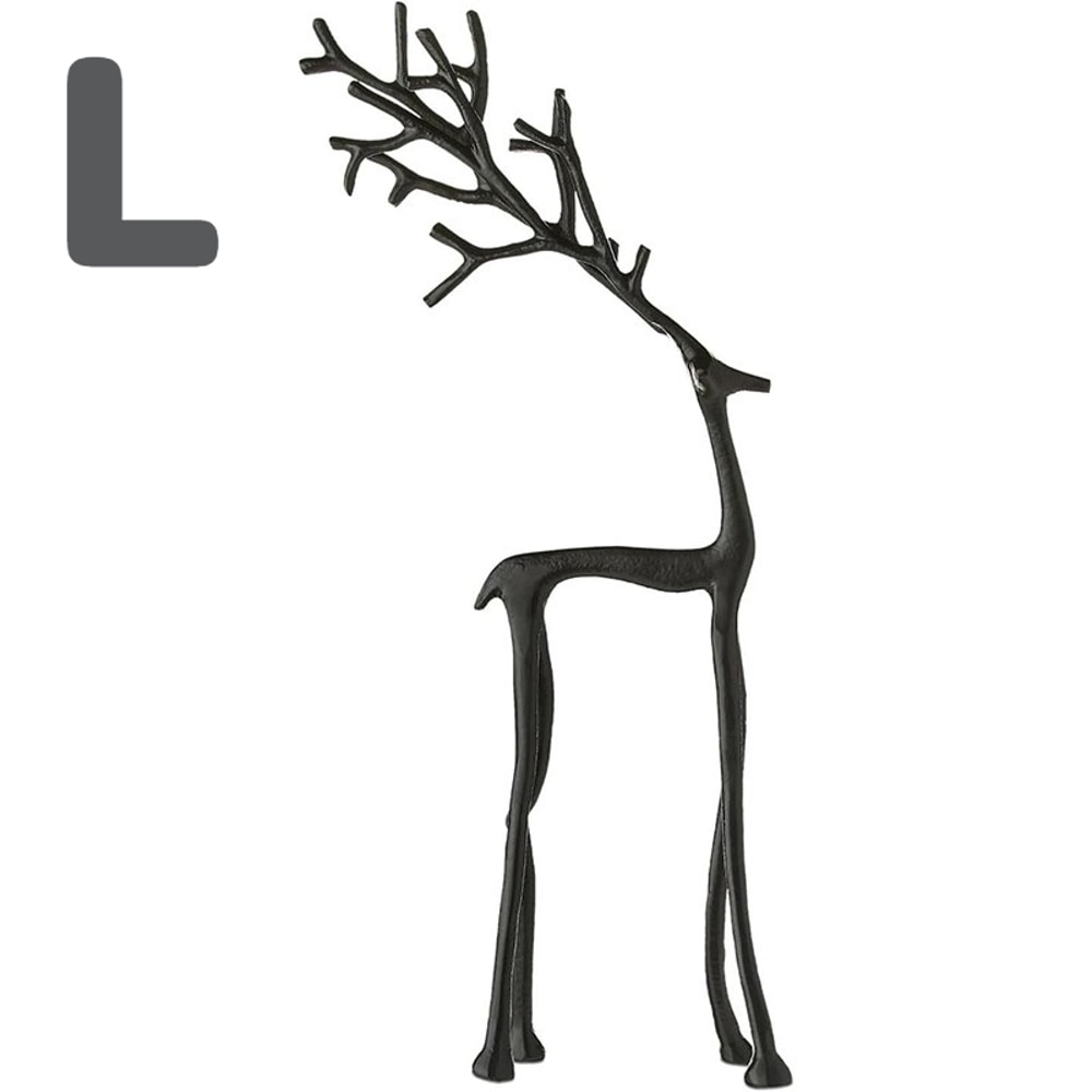 Elegant Black Deer Christmas Tree Topper Figurine for Holiday Decor & Year Round Home Accent