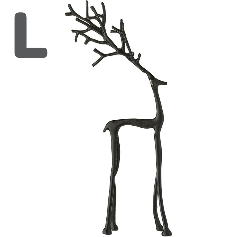 Elegant Black Deer Christmas Tree Topper Figurine for Holiday Decor & Year Round Home Accent