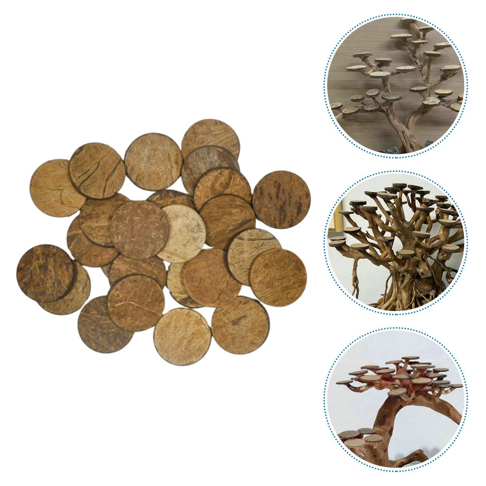 Natural Coconut Shell Aquarium Decor Discs For Fish Tank Ornaments Crafts 0